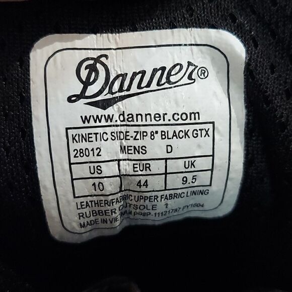 Danner Kinetic Side Zip 8” Black Leather Gore-Tex Combat Boots Sz 10 main image 8